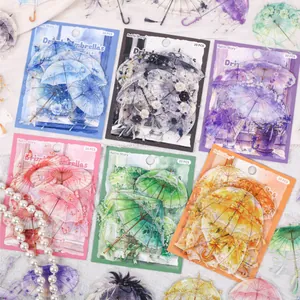 Αυτοκόλλητα Retro Story με ομπρέλες ακουαρέλας για scrapbooking 20 τμχ