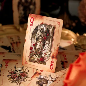 Carte da gioco gotiche vintage con arte del mietitore per giochi di svago