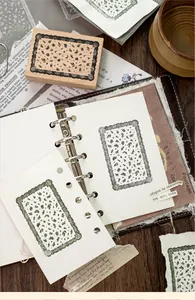 Vintage lace border wooden stamp for DIY scrapbooking and journal decoration