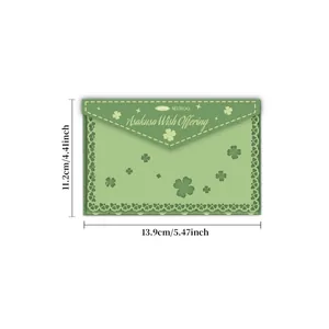 Green floral scrapbook paper pack with clovers size 11.2x13.9cm for journaling DIY