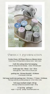 Vintage zilveren hot stamping die-cut washi en PET tape set voor scrapbooking DIY