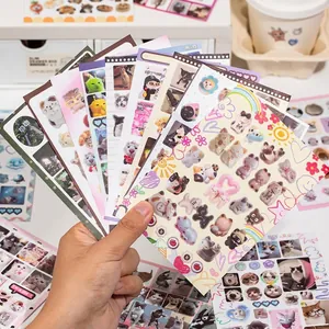 Funny cat expressions sticker sheets for DIY scrapbooking and phone case decoration