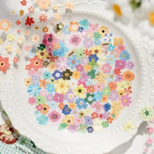 Assorted colorful floral die-cut stickers for DIY scrapbooking and journal decoration