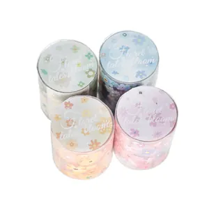 Set of four floral washi tape rolls for creative journal DIY and decorative borders