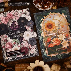 Premium retro floral scrapbooking paper sheets for decorative journaling and DIY paper crafts