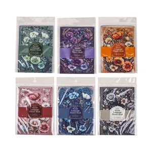 Retro Story Secret Language Flower Book floral material paper set with six unique designs