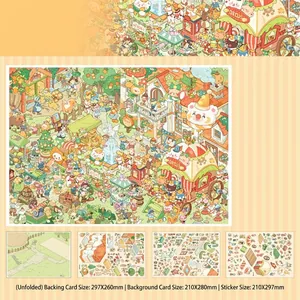Detailed view of the Orange Jubilee sticker set including background cards and sheets