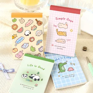 NOTE FOR Mini Glue-Bound Notebook Cute Cartoon Animal Bubble Frame Korean Style Portable Hand Ledger Message Book 50 Sheets