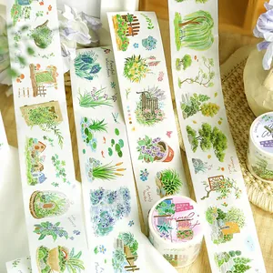 Card Lover Botanical Notes Series Die-cut Washi Tape Floral Garden Pattern Artistic Decorative DIY Scrapbooking Masking Tape