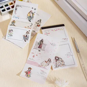 Blocs-notes autocollants esthétiques avec personnages pour journal intime