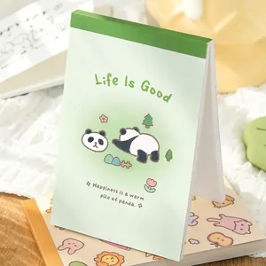 NOTE FOR mini notebook featuring cute panda illustration and Life Is Good green cover