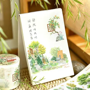 Garden Strolls botanical washi tape set for DIY journaling and floral scrapbook decor