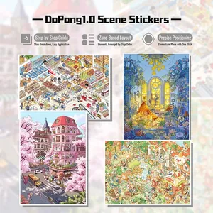 DIY Miniature Scene Stickers European Theme High Appearance Decompression Creative Landscape Decor Stickers For Hand Account