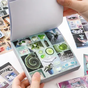 Aesthetic Korean INS style sticker book for DIY journaling and creative collage materials.