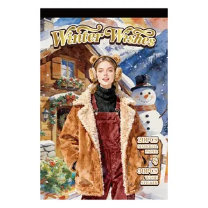 Libro de pegatinas de scrapbooking Winter Wishes con 50 hojas de papel decorativo