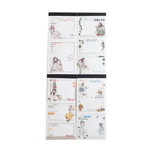 Bloc-notes illustrés de personnages de filles pour écriture et décoration