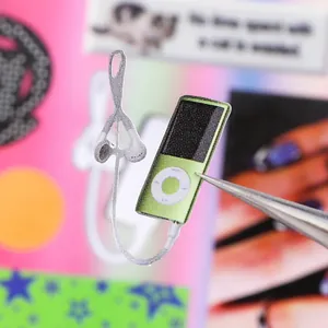 Decorative clear sticker shaped like a vintage MP3 player for DIY journal scrapbooking