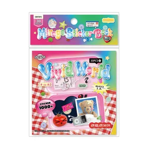 Vivid World Korean INS style sticker book containing 1000+ pieces for DIY journaling decor