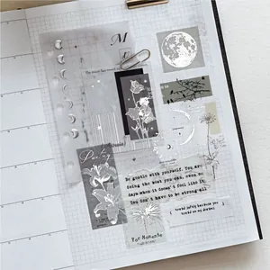 Vintage silver foiled washi tape stickers for DIY scrapbooking and creative journaling