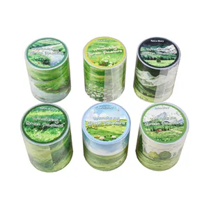 Retro Story washi tape set featuring six Wandering Green Pasture landscape designs