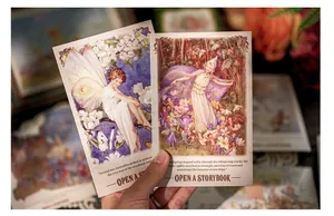 Vintage European fairytale postcards featuring ethereal forest spirit illustrations.