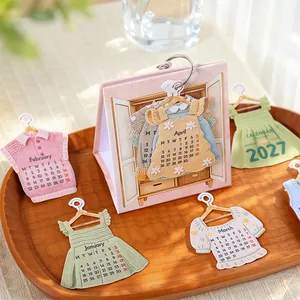 2027 mini bureaukalender kledingkast serie met kledingvormige pagina's voor kantoor
