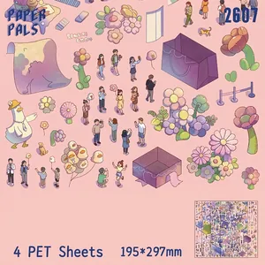 Großes dekoratives Diorama-Sticker-Set mit über 500 PET-Glanzfilm-Miniaturszenen