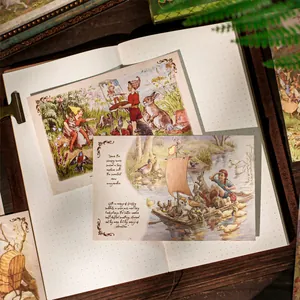 Vintage fairy tale illustration postcards for scrapbooking decoration and gift cards