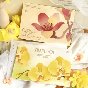 Elegant floral greeting cards with gold foil lettering and artistic illustrations