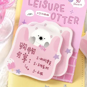 Kawaii animal otter shaped sticky notes with 30 sheets for journaling and memo taking