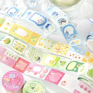 NOTE FOR Hello I Take a Bite Serie Beschrijfbare Gestanste Washi-tape Fruit Dessert Thema Papieren Sticker voor DIY Journal