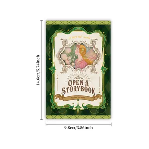 Vintage European style fairy tale postcard with fairy illustration and size dimensions