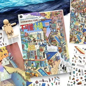 Infeel.Me miniature 3D scene sticker set featuring colorful building illustrations and props