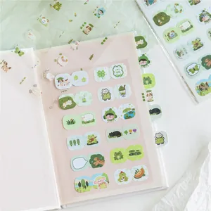Cute cartoon animal index stickers set for creative scrapbooking and DIY planners decoration