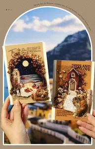 Vista detallada de pegatinas de paisajes en 3D para scrapbooking y diario decorativo