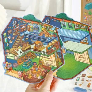 3D-Miniatur-DIY-Spielzeugladen-Szenenaufkleber für Scrapbooking und Journaldekoration
