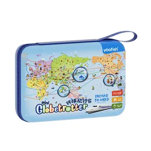 Yaofish World Traveler portable educational board game case with colorful map design