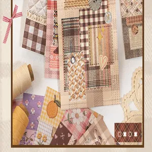 High-quality view of vintage embroidery and patchwork patterns on scrapbook paper