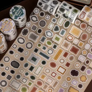 Vintage Die-cut Frame Washi Tape Decorative Borders for Scrapbooking DIY Journaling Aesthetic Washi Paper Material Stickers