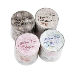 Lot de quatre rubans PET décoratifs série Shallow Time pour le scrapbooking et l'artisanat DIY