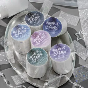 Records of Polka glitter washi tape rolls for DIY journal and scrapbook decoration
