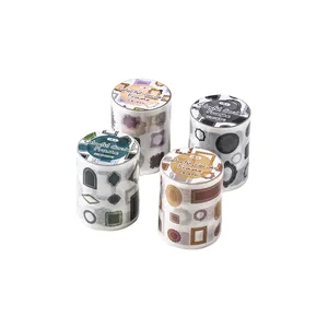 Colorful Corner Frame series set of 4 vintage decorative washi tapes for scrapbooking craft