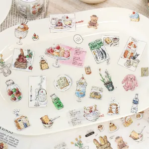 Yanji Matte PET Tape stickers for journal decoration with hand-drawn food theme