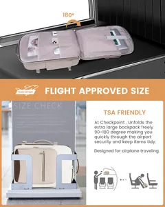 Professional TSA friendly large travel backpack with 180 degree opening design.