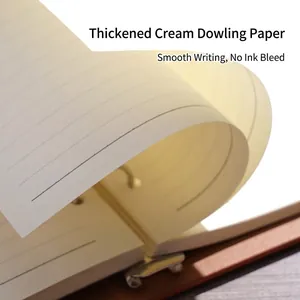 Cuaderno premium A5 de piel con hojas sueltas de papel Dowling color crema grueso