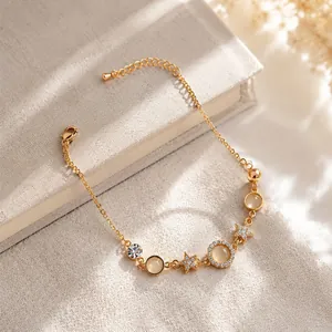 Ins Stijl Legering Kattenoogsteen Ster Bloem Hart Vlinder Slang Verstelbare Armband Voor Vrouwen Elegant Sieraden Cadeau
