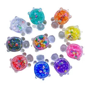 Colorful mini acrylic liquid sand turtle figurines for desktop and fish tank decor
