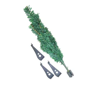 Composants d'un mini sapin de Noël artificiel avec branche verte et trois pieds de support