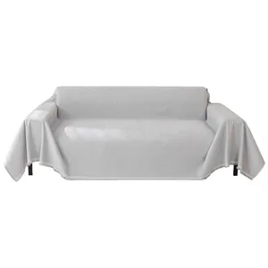 Housse de canapé en chenille gris clair avec franges, jeté de meuble de style nordique.