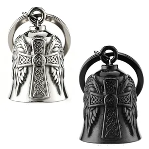 Collar Con Colgante De Campana De Acero Inoxidable Águila Bandera De EE UU Retro Biker Guardian Bell Para Hombres